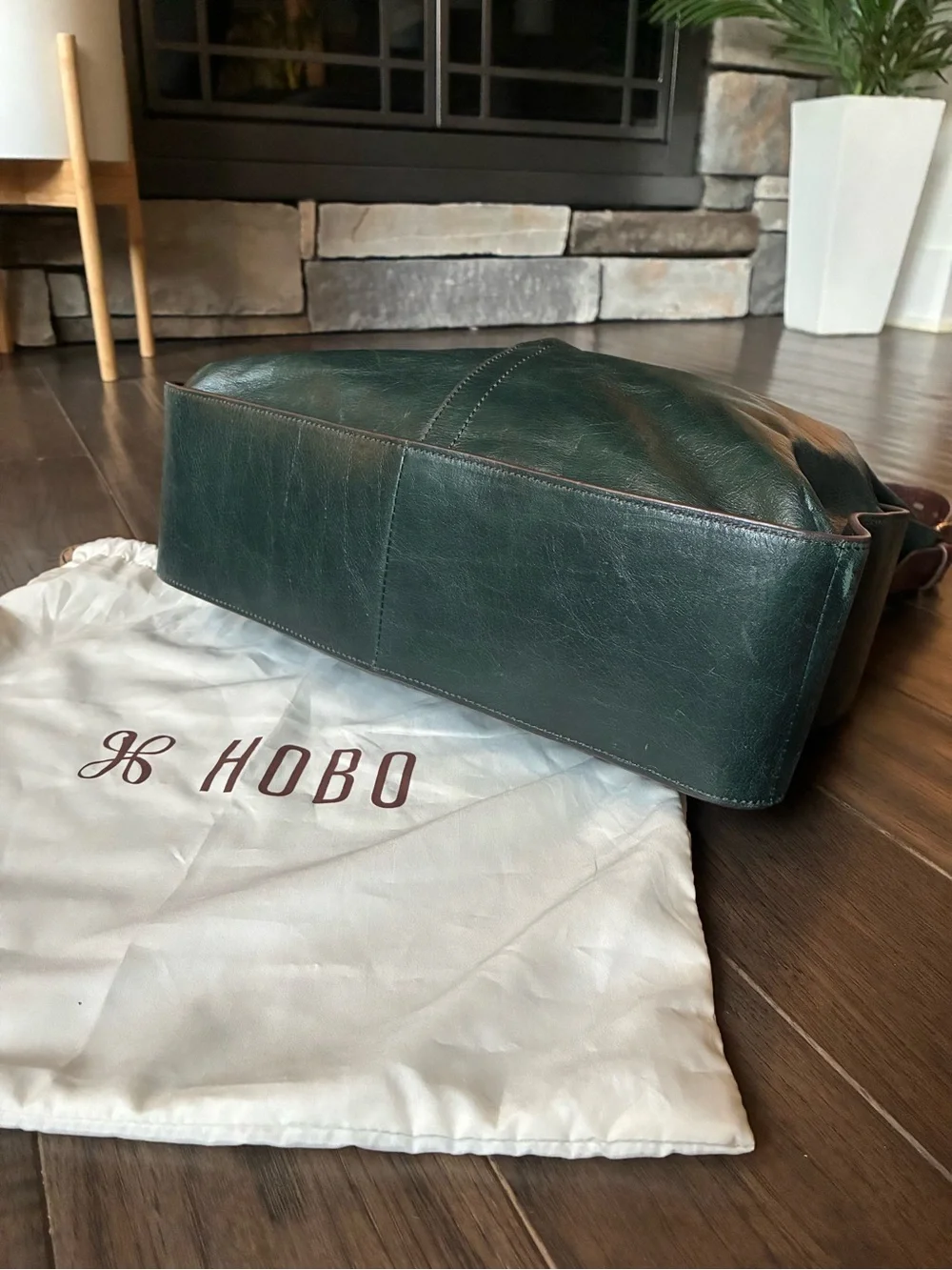 Hobo Marley Leather Shoulder Hobo Bag Deep Green
